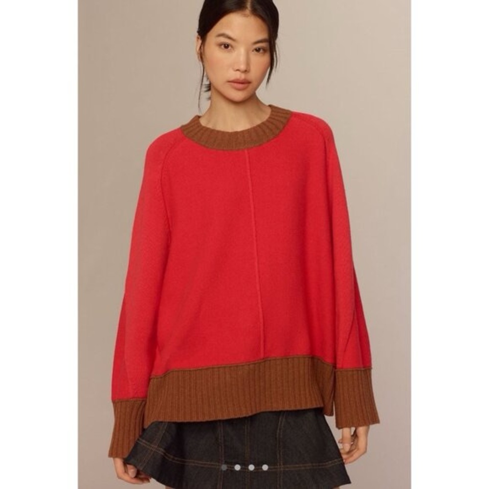 Red and Brown Maeve (Anthropologie) Sweater